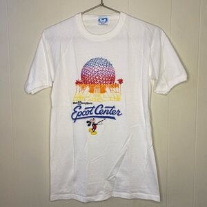 deadstock vintage white Epcot center ringer T-shirt